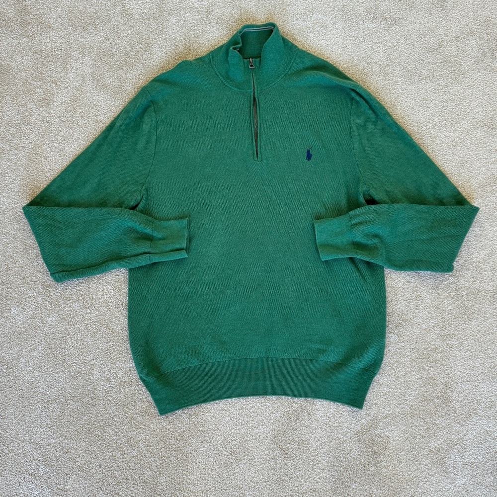 Green Polo Ralph Lauren Large Quarter Zip Sweater
